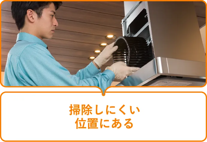 掃除しにくい位置にある